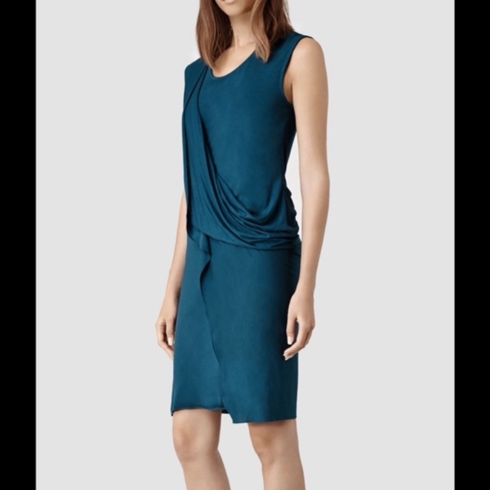 All Saints Amelia turquoise dress 2
